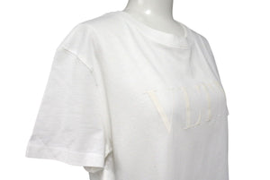 VALENTINO ヴァレンチノ 半袖Ｔシャツ VV0MG10V6YH サイズXS ブランドロゴ ホワイト コットン 美品 中古 4c070781