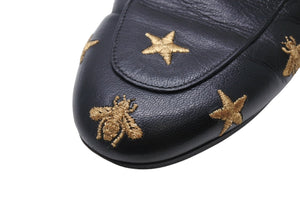 GUCCI Gucci Sandals Horsebit Mule Leather Black Gold Hardware Good Condition Used 4c070799
