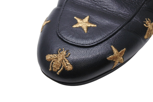 GUCCI Gucci Sandals Horsebit Mule Leather Black Gold Hardware Good Condition Used 4c070799