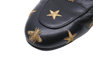 GUCCI Gucci Sandals Horsebit Mule Leather Black Gold Hardware Good Condition Used 4c070799