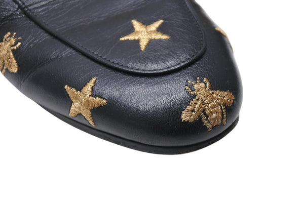 GUCCI Gucci Sandals Horsebit Mule Leather Black Gold Hardware Good Condition Used 4c070799