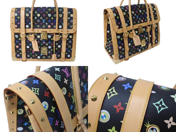 Like new LOUIS VUITTON × Takashi Murakami Louis Vuitton Handbag Sac d'Geantique M92056 Black Multi Used 4c070818