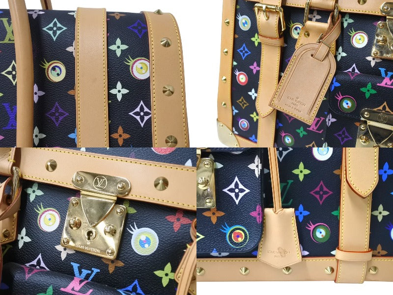 新品同様 LOUIS VUITTON × 村上隆 ルイヴィトン ハンドバッグ サックジギャンティック M92056 ブラック マルチ 中古 4c070818
