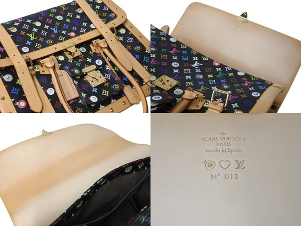 Like new LOUIS VUITTON × Takashi Murakami Louis Vuitton Handbag Sac d'Geantique M92056 Black Multi Used 4c070818