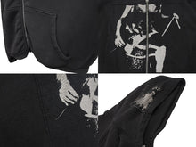 画像をギャラリービューアに読み込む, E.R.D. ENFANTS RICHES DÉPRIMÉS アンファン・リッシュ・デプリメ ASPHYXIATION ASSEMBLAGE ZIP HOODIE ジップパーカー パイル ブラック 黒 ウォッシュ加工 美品 中古 4c070822