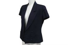 画像をギャラリービューアに読み込む, 極美品 CHANEL シャネル 96C クロップド ダブルブレストジャケット P06257V03888 ウール ネイビー サイズ36 中古 4c070827