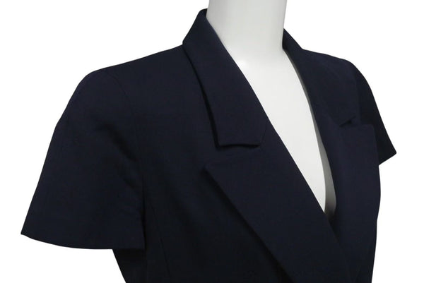 Very Good Condition CHANEL 96C Cropped Double Breasted Jacket P06257V03888 Wool Navy Size 36 Used 4c070827