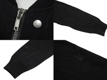 画像をギャラリービューアに読み込む, Rick Owens リックオウエンス BAUHAUS FLIGHT JACKET ボンバージャケット ポリエステル ブラック シルバー 42 美品 中古 4c070829