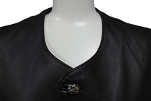 画像をギャラリービューアに読み込む, CHROME HEARTS クロムハーツ BSフレアボタン インペリアル レザーベスト サイズM ブラック シルバー925 カーフレザー 美品 中古 4c070842