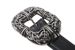 CHROME HEARTS クロムハーツ ケルテックセンターバー ベルト サイズ32 1994/.925刻印 レザー シルバー925 美品 中古 4c070847