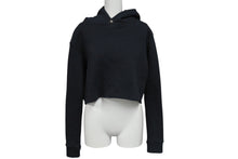 Load image into Gallery viewer, CHROME HEARTS クロムハーツ パーカー フーディ レザーパッチ シルバ−925 ブラック サイズM 美品 中古 4c070848