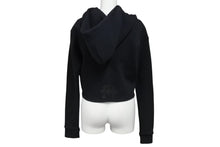 Load image into Gallery viewer, CHROME HEARTS クロムハーツ パーカー フーディ レザーパッチ シルバ−925 ブラック サイズM 美品 中古 4c070848