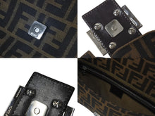 画像をギャラリービューアに読み込む, FENDI フェンディ マンマバケット ワンショルダーバッグ ズッカ柄 コットンキャンバス レザー シルバー金具 ブラウン 美品 中古 4c075874