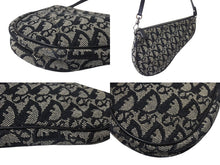 画像をギャラリービューアに読み込む, Christian Dior クリスチャンディオール トロッター サドルポーチ ロゴ アクセサリーポーチ 総柄 ブラック シルバー金具 MC1013 美品 中古 4c070880