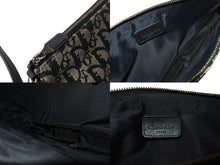 画像をギャラリービューアに読み込む, Christian Dior クリスチャンディオール トロッター サドルポーチ ロゴ アクセサリーポーチ 総柄 ブラック シルバー金具 MC1013 美品 中古 4c070880