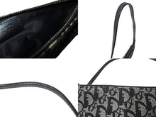 画像をギャラリービューアに読み込む, Christian Dior クリスチャンディオール トロッター サドルポーチ ロゴ アクセサリーポーチ 総柄 ブラック シルバー金具 MC1013 美品 中古 4c070880
