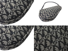 画像をギャラリービューアに読み込む, Christian Dior クリスチャンディオール トロッター サドルポーチ ロゴ アクセサリーポーチ 総柄 ブラック シルバー金具 MC1013 美品 中古 4c070880