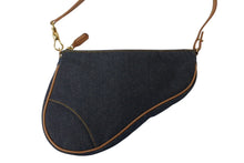 画像をギャラリービューアに読み込む, Christian Dior クリスチャンディオール サドルポーチ アクセサリーポーチ ブルー デニム SLO44012 ゴールド金具 美品 中古 4c070882