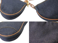 画像をギャラリービューアに読み込む, Christian Dior クリスチャンディオール サドルポーチ アクセサリーポーチ ブルー デニム SLO44012 ゴールド金具 美品 中古 4c070882