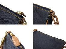 画像をギャラリービューアに読み込む, Christian Dior クリスチャンディオール サドルポーチ アクセサリーポーチ ブルー デニム SLO44012 ゴールド金具 美品 中古 4c070882
