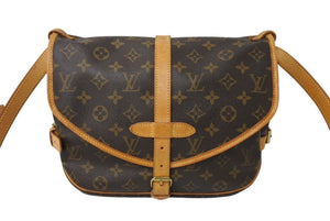 LOUIS VUITTON ルイヴィトン ソミュール30 ショルダーバッグ ブラウン モノグラム 斜めがけ M42256 美品 中古 4c070893