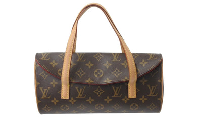 極美品 LOUIS VUITTON ルイヴィトン モノグラム ソナチネ ハンドバッグ M51902 ロゴ ブラウン 中古 4c070894