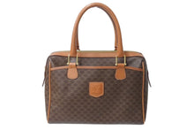 Load image into Gallery viewer, CELINE セリーヌ マカダム ハンドバッグ ブラウン レザー イタリア MC96 美品 中古 4c070895