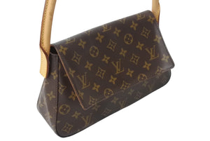 LOUIS VUITTON ルイヴィトン モノグラム ミニルーピング ショルダーバッグ M51147 PVC レザー ブラウン 美品 中古 4c070900