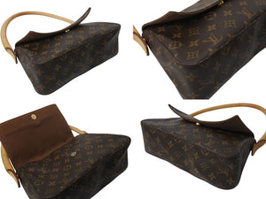 LOUIS VUITTON ルイヴィトン モノグラム ミニルーピング ショルダーバッグ M51147 PVC レザー ブラウン 美品 中古 4c070900