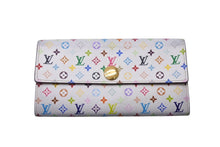 Load image into Gallery viewer, LOUIS VUITTON ルイヴィトン 長財布 ポルトフォイユ サラ 村上隆 M93746 モノグラム ホワイト マルチカラー PVC ゴールド金具 美品 中古 4c070904