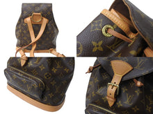 Load image into Gallery viewer, LOUIS VUITTON ルイヴィトン モンスリMM バックパック リュック M51136 PVC レザー ブラウン ゴールド金具 良品 中古 4c070912