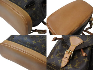 LOUIS VUITTON ルイヴィトン モンスリMM バックパック リュック M51136 PVC レザー ブラウン ゴールド金具 良品 中古 4c070912