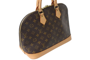 LOUIS VUITTON ルイ ヴィトン アルマPM ハンドバッグ M51130 モノグラム PVC ブラウン ゴールド金具 美品 中古 4c070914