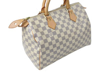 Load image into Gallery viewer, 極美品 LOUIS VUITTON ルイヴィトン スピーディ30 ダミエ アズール N41533 ホワイト ベージュ 中古 4c070915