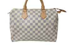 Load image into Gallery viewer, 極美品 LOUIS VUITTON ルイヴィトン スピーディ30 ダミエ アズール N41533 ホワイト ベージュ 中古 4c070915