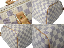 Load image into Gallery viewer, 極美品 LOUIS VUITTON ルイヴィトン スピーディ30 ダミエ アズール N41533 ホワイト ベージュ 中古 4c070915