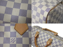 Load image into Gallery viewer, 極美品 LOUIS VUITTON ルイヴィトン スピーディ30 ダミエ アズール N41533 ホワイト ベージュ 中古 4c070915