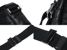 画像をギャラリービューアに読み込む, PRADA プラダ レザー ショルダーバッグ ブラック ブルー ロゴ 鞄 斜め掛け シルバー金具 美品 中古 4c070921