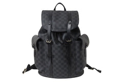 LOUIS VUITTON Rucksack Daypack Christopher MM Damier Graphite N41379 Silver hardware Good Condition Used 4c070929