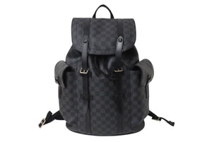 LOUIS VUITTON Rucksack Daypack Christopher MM Damier Graphite N41379 Silver hardware Good Condition Used 4c070929