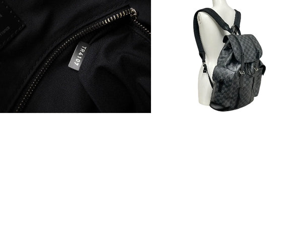 LOUIS VUITTON Rucksack Daypack Christopher MM Damier Graphite N41379 Silver hardware Good Condition Used 4c070929
