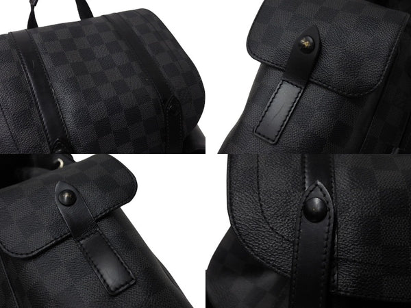 LOUIS VUITTON Rucksack Daypack Christopher MM Damier Graphite N41379 Silver hardware Good Condition Used 4c070929