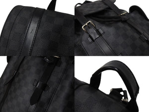 LOUIS VUITTON Rucksack Daypack Christopher MM Damier Graphite N41379 Silver hardware Good Condition Used 4c070929