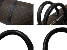 画像をギャラリービューアに読み込む, LOUIS VUITTON ルイヴィトン キーポルバンドリエール55 ボストンバッグ M56714 モノグラムマカサー ブラック 美品 中古 4c070930