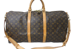 LOUIS VUITTON ルイヴィトン キーポルバンドリエール55 ボストンバッグ M41414 モノグラム PVC レザー ブラウン 美品 中古 4c070931