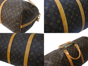 LOUIS VUITTON ルイヴィトン キーポルバンドリエール55 ボストンバッグ M41414 モノグラム PVC レザー ブラウン 美品 中古 4c070931