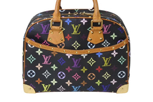 LOUIS VUITTON ルイヴィトン トゥルーヴィル ハンドバッグ M92662 村上隆 モノグラム マルチカラー ブラック ゴールド金具 美品 中古 4c070932