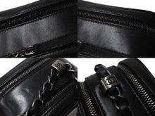 画像をギャラリービューアに読み込む, CHANEL シャネル ショルダーバッグ 20番台 ココボーイ ココマーク チェーンショルダー ブラック ラムスキン 美品 中古 4c070943