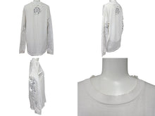 画像をギャラリービューアに読み込む, CHROME HEARTS クロムハーツ 長袖Ｔシャツ サイズM フローラル プリント ヴィンテージ ホワイト ブラック コットン 良品 中古 4c070944
