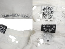 画像をギャラリービューアに読み込む, CHROME HEARTS クロムハーツ 長袖Ｔシャツ サイズM フローラル プリント ヴィンテージ ホワイト ブラック コットン 良品 中古 4c070944